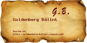 Goldenberg Bálint névjegykártya